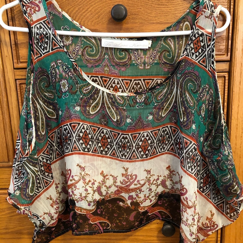 LF, Open shoulder crop top, size S